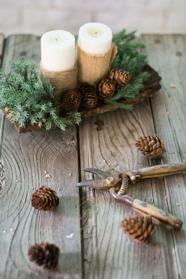 8 ideas para decorar navidad utilizando pinas centro mesa